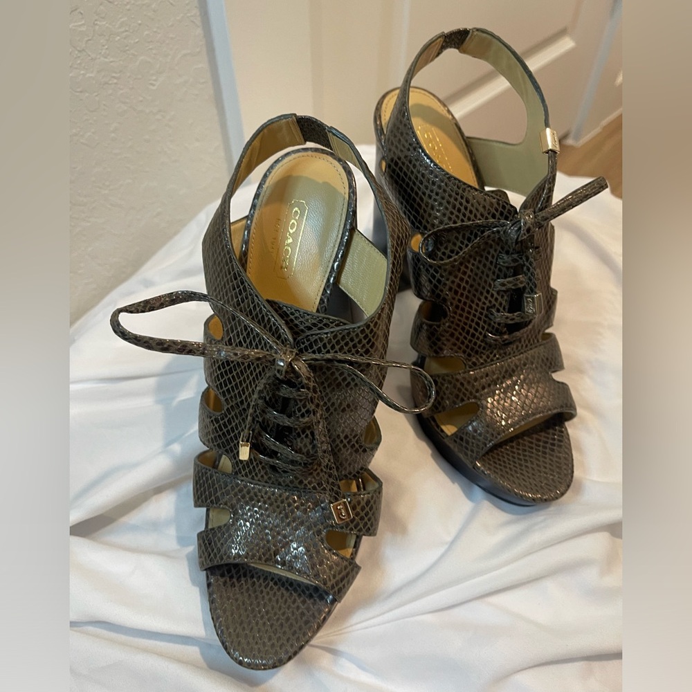 Coach Moreen Metallic Heels